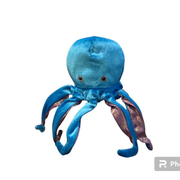 DREAM Plush Octopus Hand Puppet 5 Finger Shimmery Tentacles - Picture 1 of 11